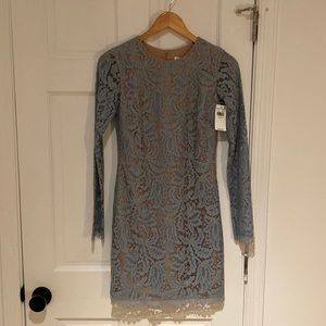 Dress the Population baby blue lace dress. Never worn with tags. XS